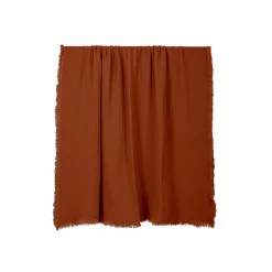 HAOMY Plaid double voile de coton Vanly - Brick - 130 x 180 cm