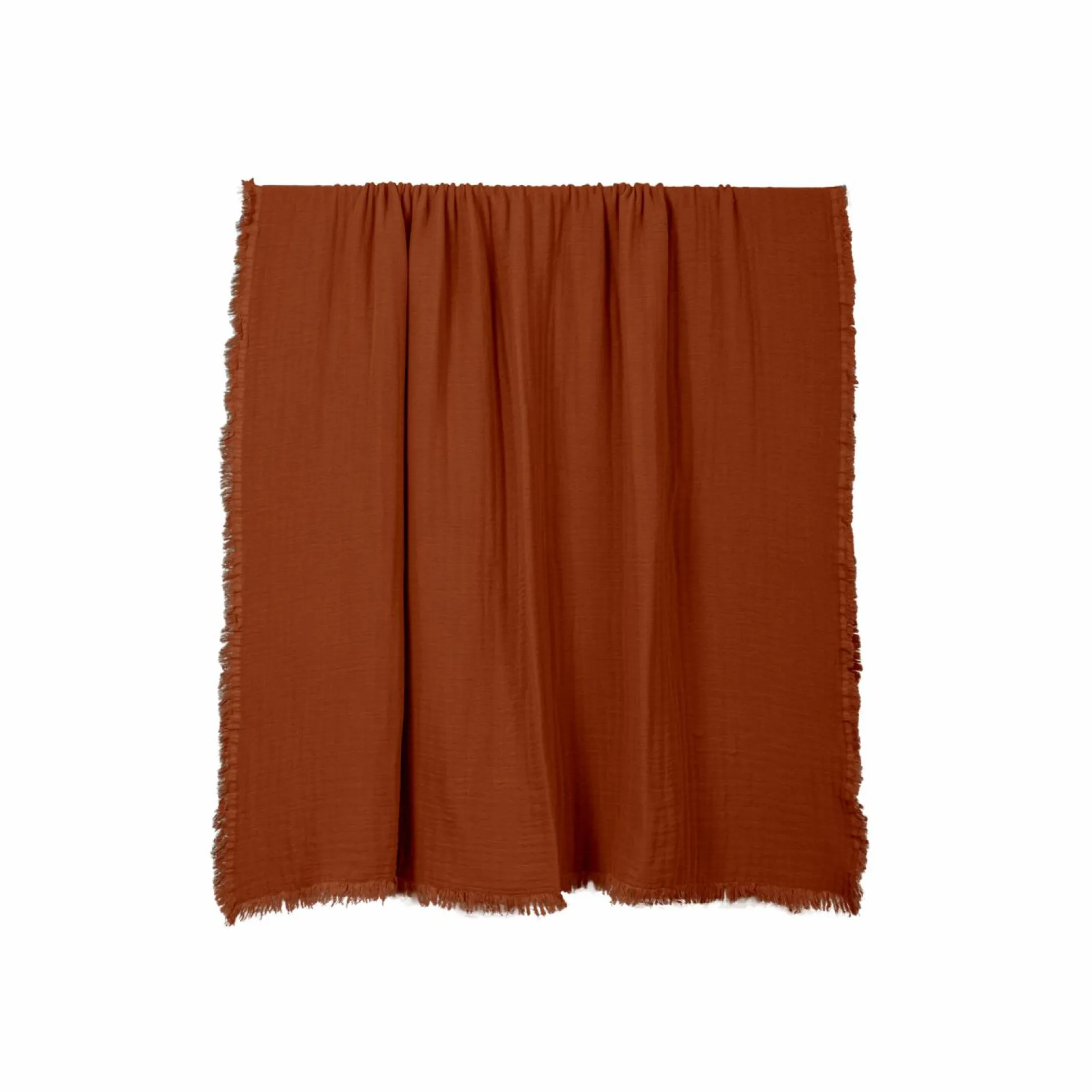 HAOMY Plaid double voile de coton Vanly - Brick - 130 x 180 cm