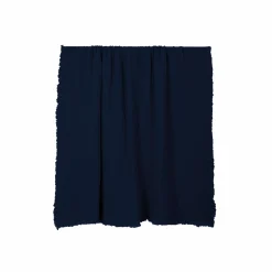 HAOMY Plaid double voile de coton Vanly - Encre - 130 x 180 cm