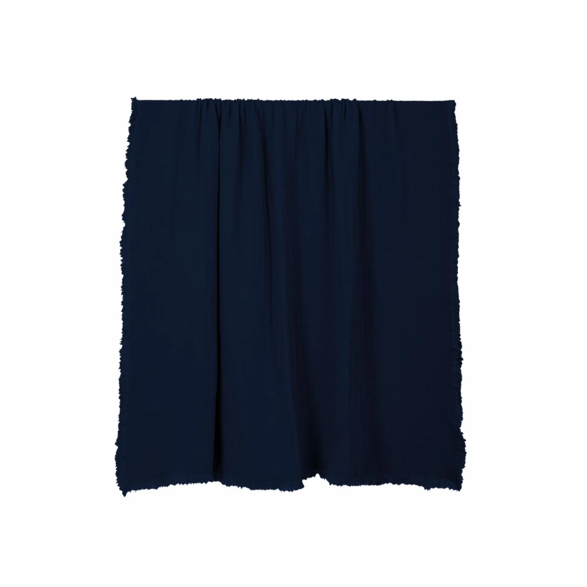 HAOMY Plaid double voile de coton Vanly - Encre - 130 x 180 cm