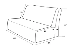 Housse de BZ Carlos - Bleu Minéral - 140 x 190 cm