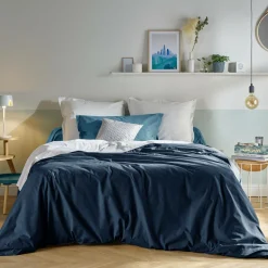 Housse de couette coton bio Fil & Sens - Bleu Nuit - 140 x 200 cm