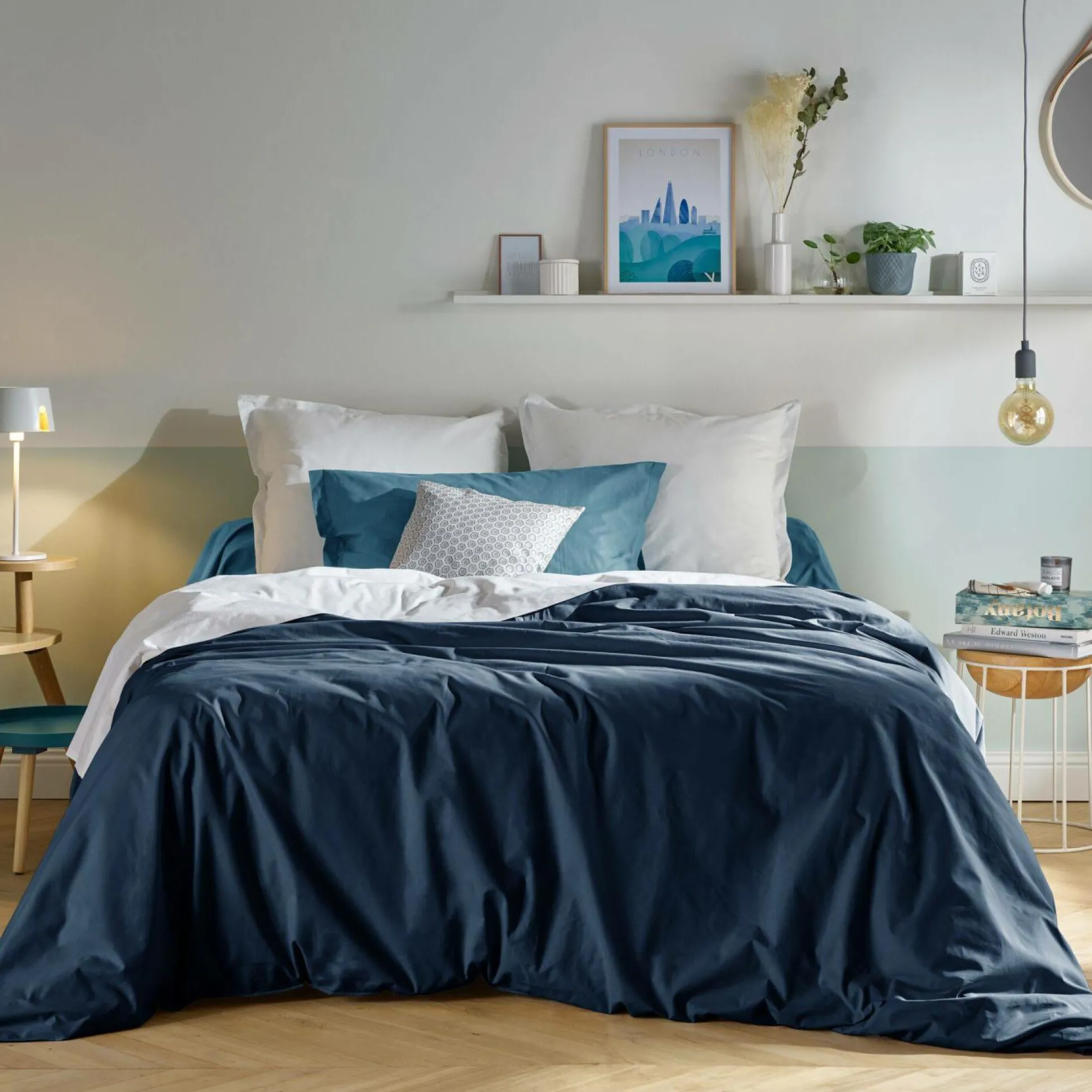 Housse de couette coton bio Fil & Sens - Bleu Nuit - 140 x 200 cm