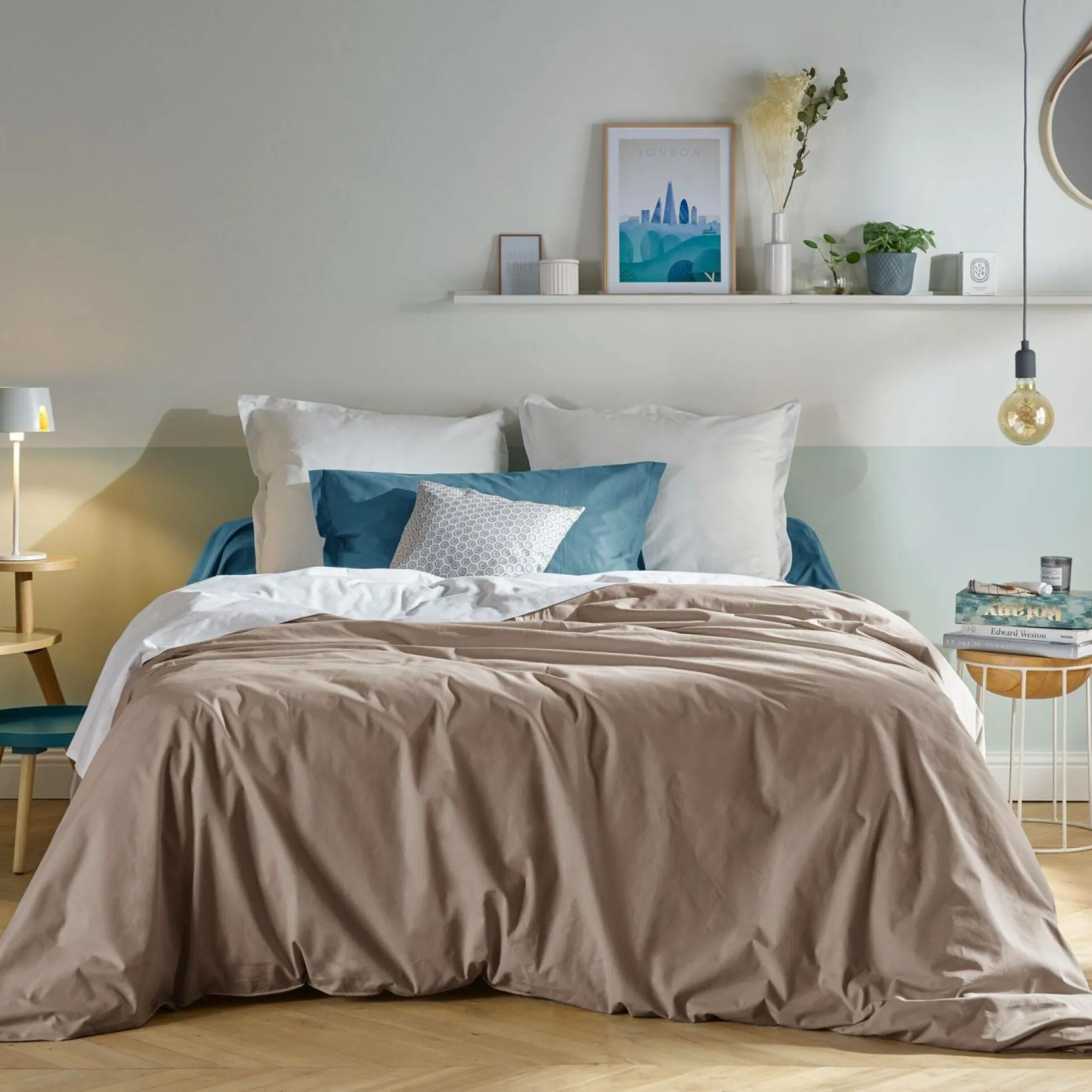 Housse de couette coton bio Fil & Sens - Taupe - 200 x 200 cm