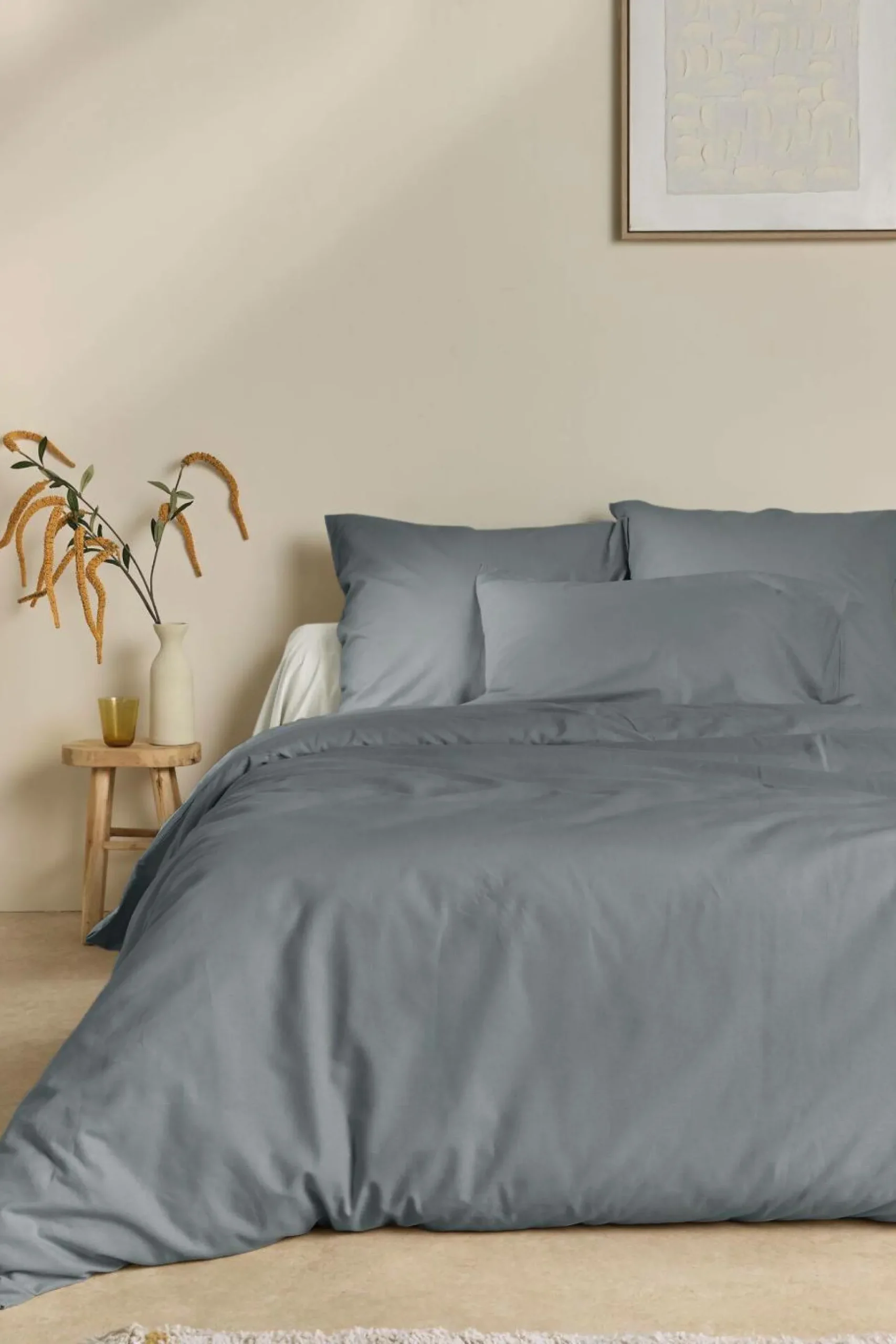 Housse de couette coton lin Valentine - Orage - 140 x 200 cm