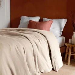 Housse de couette gaze de coton bio Lou - Beige - 140 x 200 cm