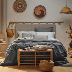 Housse de couette percale bio Elise - Gris Anthracite - 260 x 240 cm