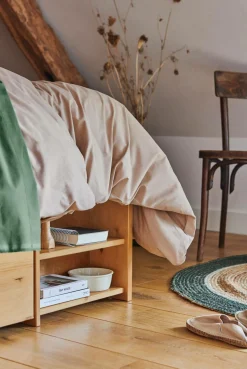 Housse de couette percale bio Elise - Lin - 140 x 200 cm