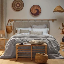 Housse de couette percale bio Elise - Gris Mastic - 140 x 200 cm