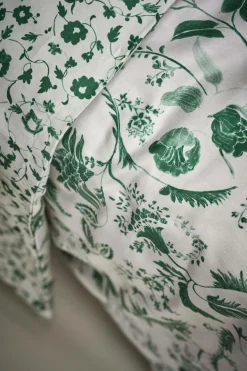 Housse de couette satin Pondichéry - Vert feuille - 260 x 240 cm