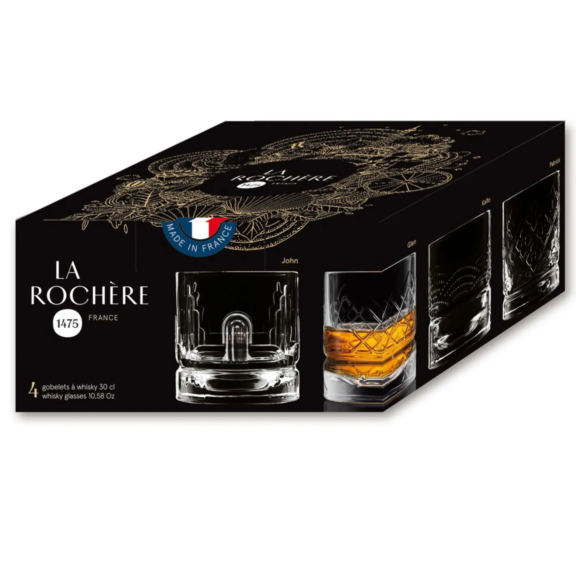 LA ROCHERE Set de 4 gobelets whisky Dandy