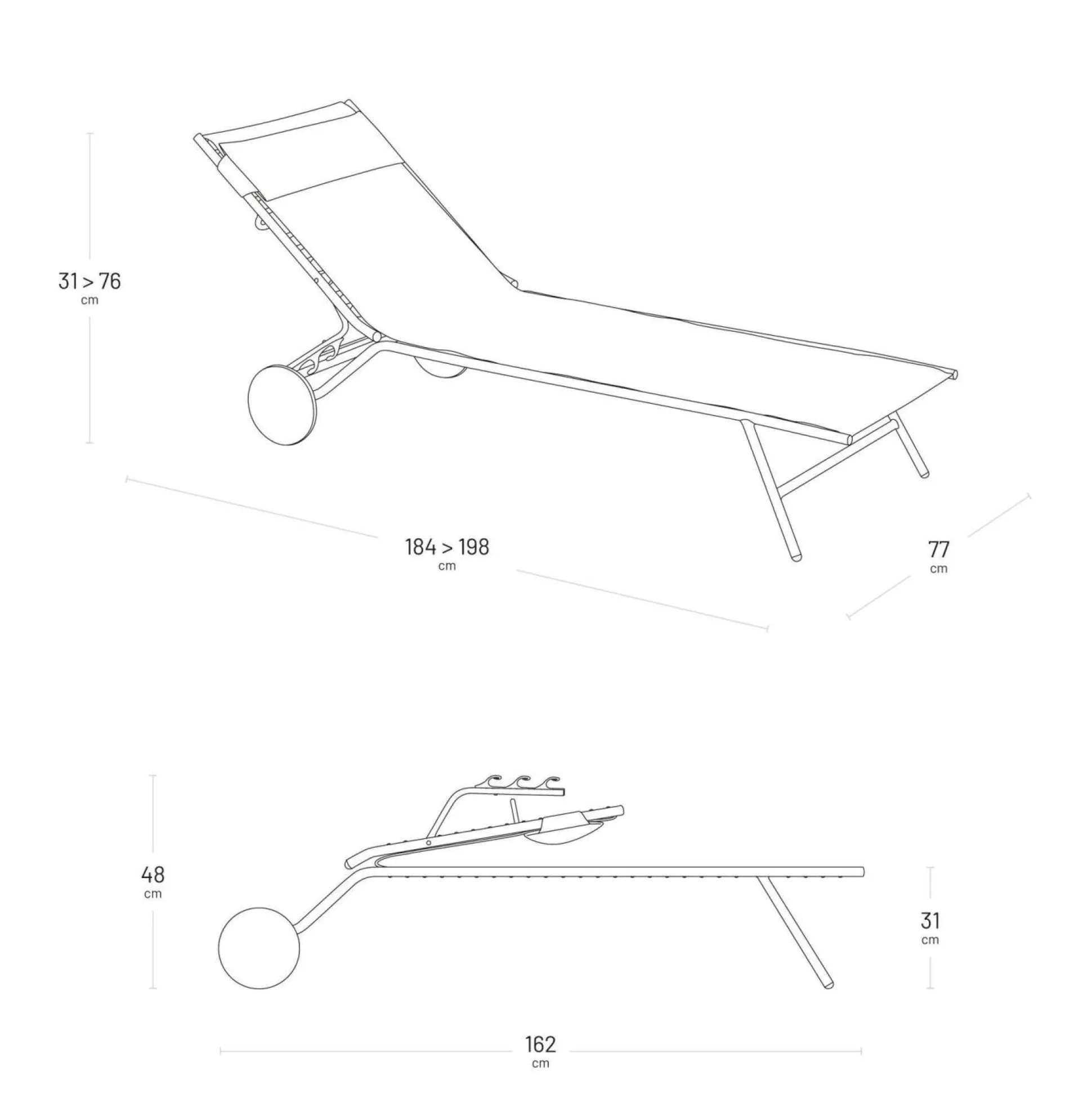 LAFUMA Bain de Soleil Pliant Miami Batyline® Duo - Obsidian