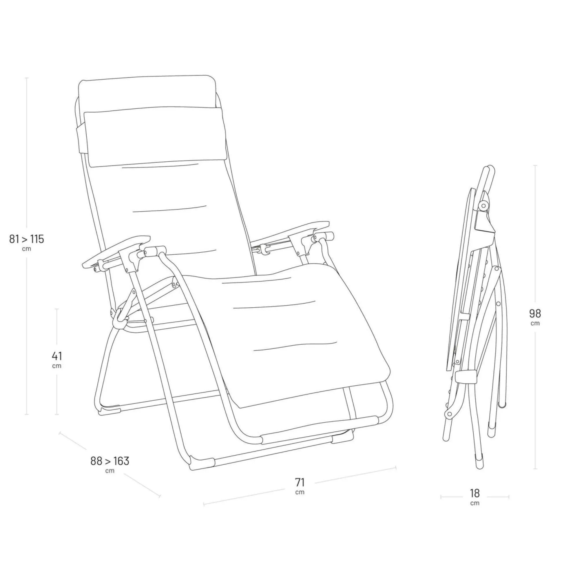 LAFUMA Fauteuil Relax Pliant Futura BeComfort® - Olive