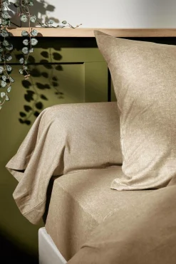 LASA HOME Drap housse coton flanelle Livia - Sable - 140 x 190 cm