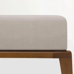 LASA HOME Drap housse coton flanelle Livia - Lin - 140 x 190 cm