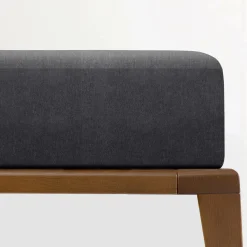 LASA HOME Drap housse coton flanelle Livia - Graphite - 140 x 190 cm