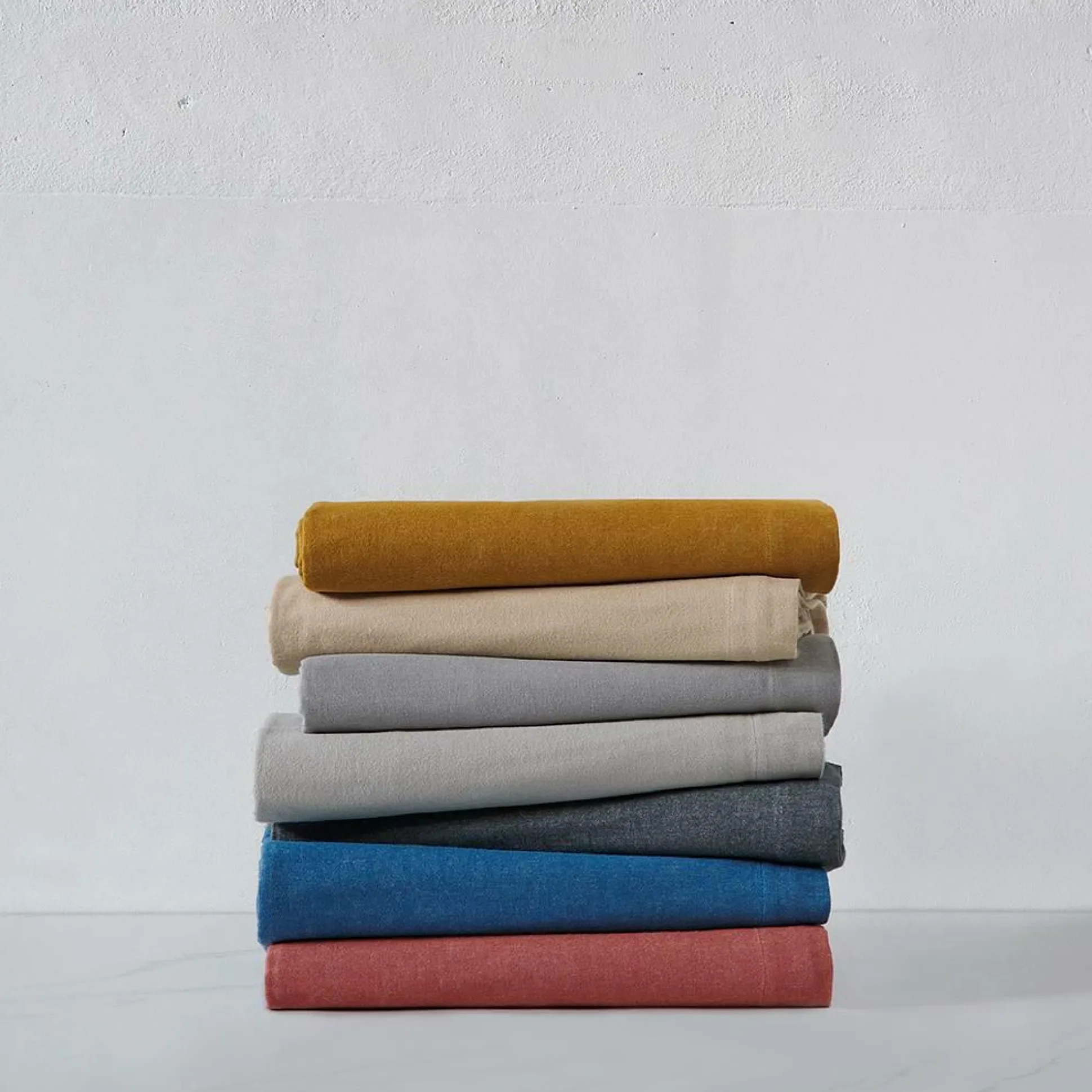 LASA HOME Drap plat coton flanelle Livia - Lin - 270 x 300 cm