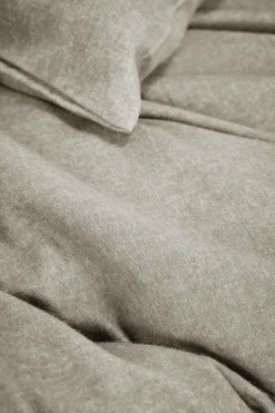 LASA HOME Housse de couette coton flanelle Livia - Lin - 240 x 220 cm