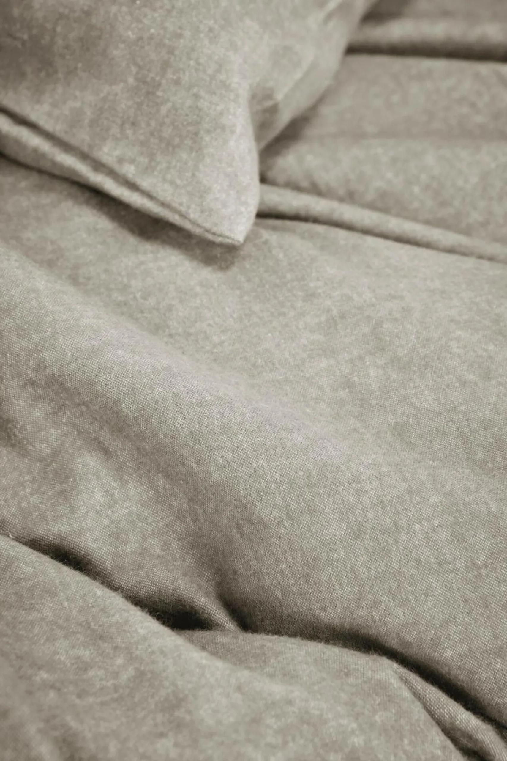 LASA HOME Housse de couette coton flanelle Livia - Lin - 240 x 220 cm