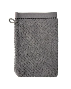 LASA HOME Lot de 2 gants de toilette coton Léonardo - Gris