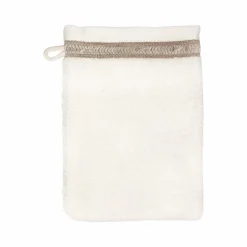 LASA HOME Lot de 2 gants de toilette coton Léontina, écorce