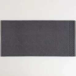 LASA HOME Serviette de bain coton Leonardo - Gris - 70 x 140 cm