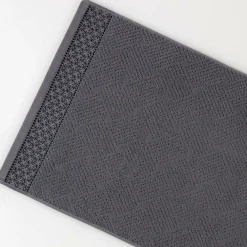 LASA HOME Serviette de bain coton Leonardo - Gris - 70 x 140 cm