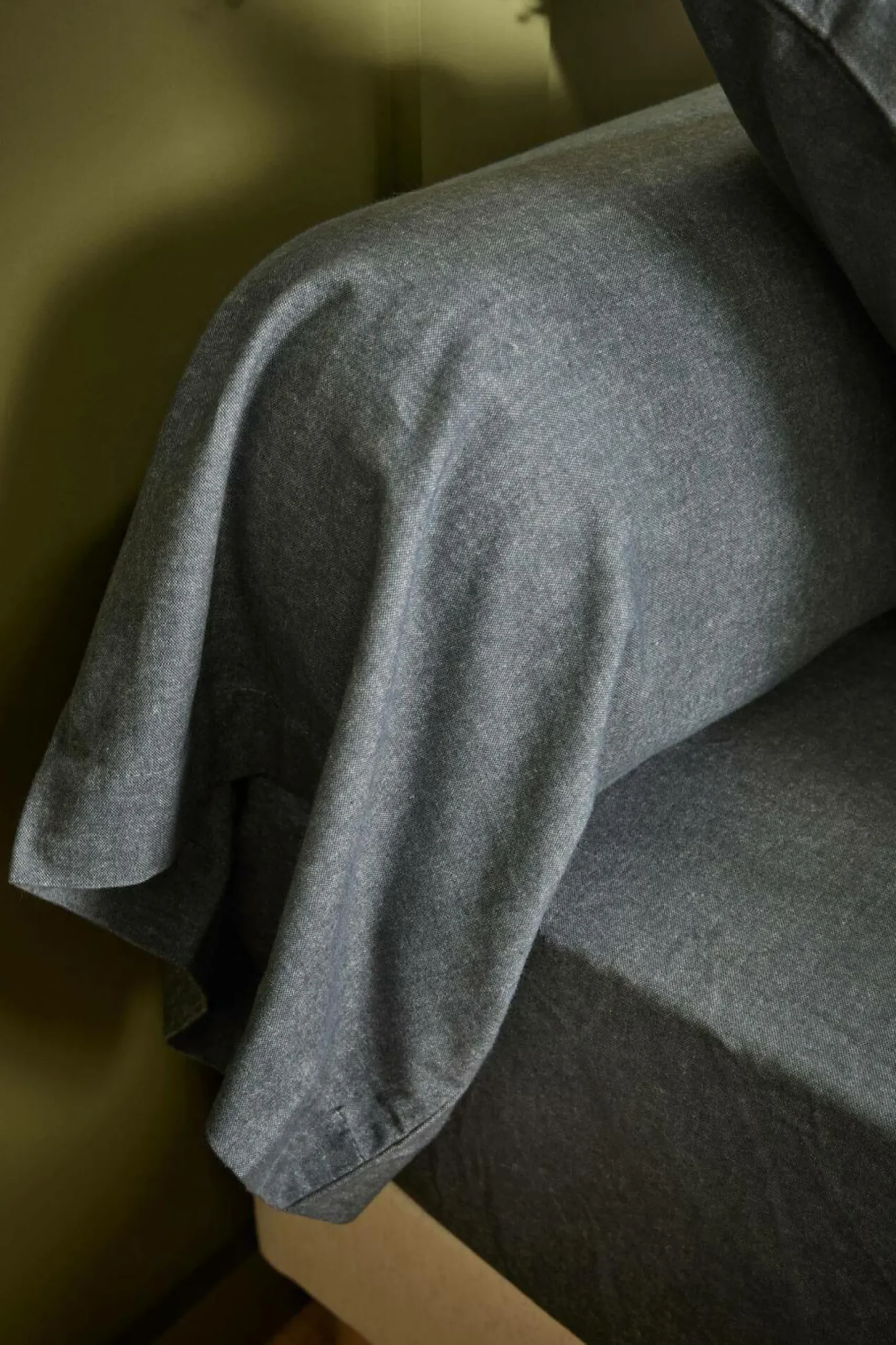 LASA HOME Taie de traversin coton flanelle Livia - Graphite