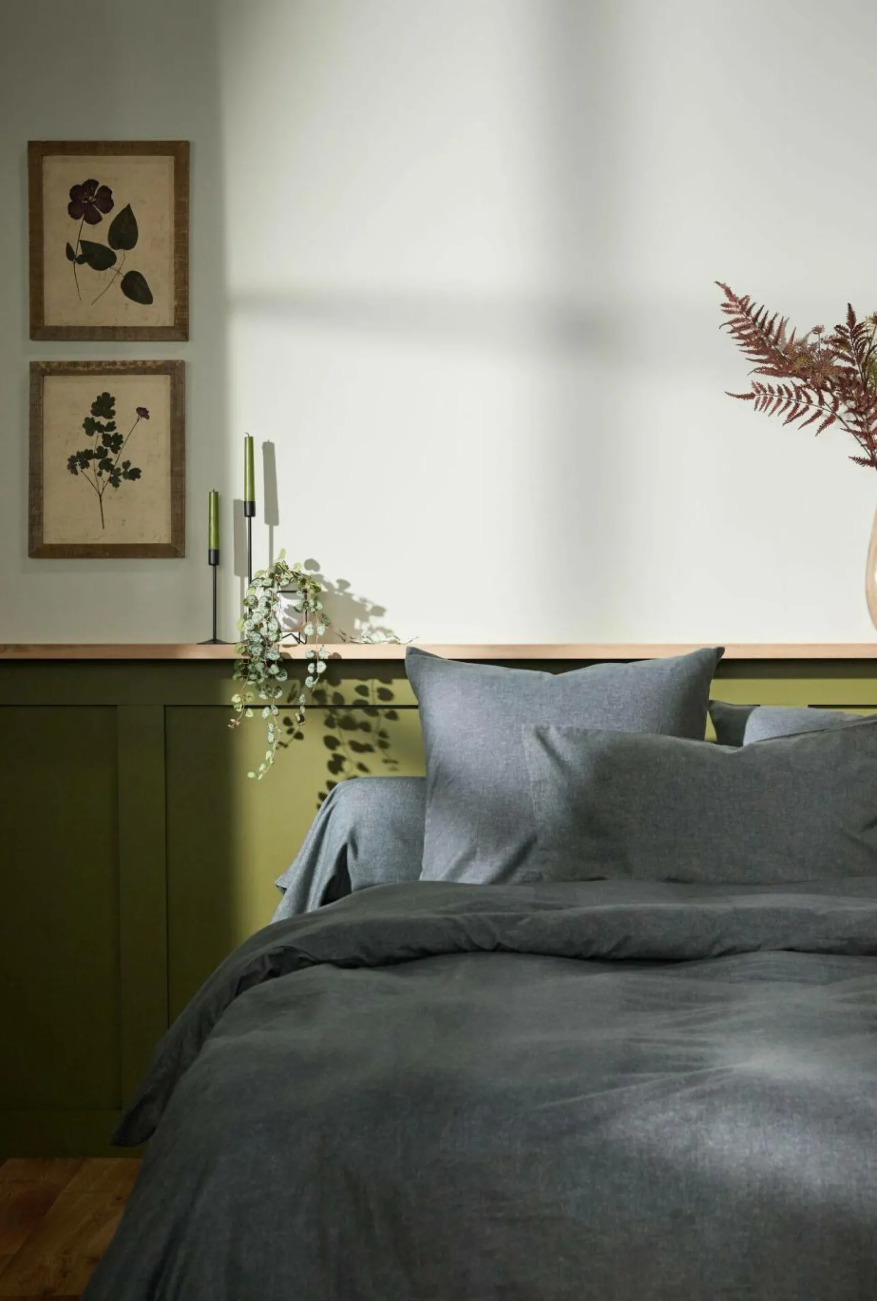 LASA HOME Taie de traversin coton flanelle Livia - Graphite