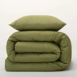 LASA HOME Taie d'oreiller coton flanelle Livia - Kaki - 50 x 70 cm