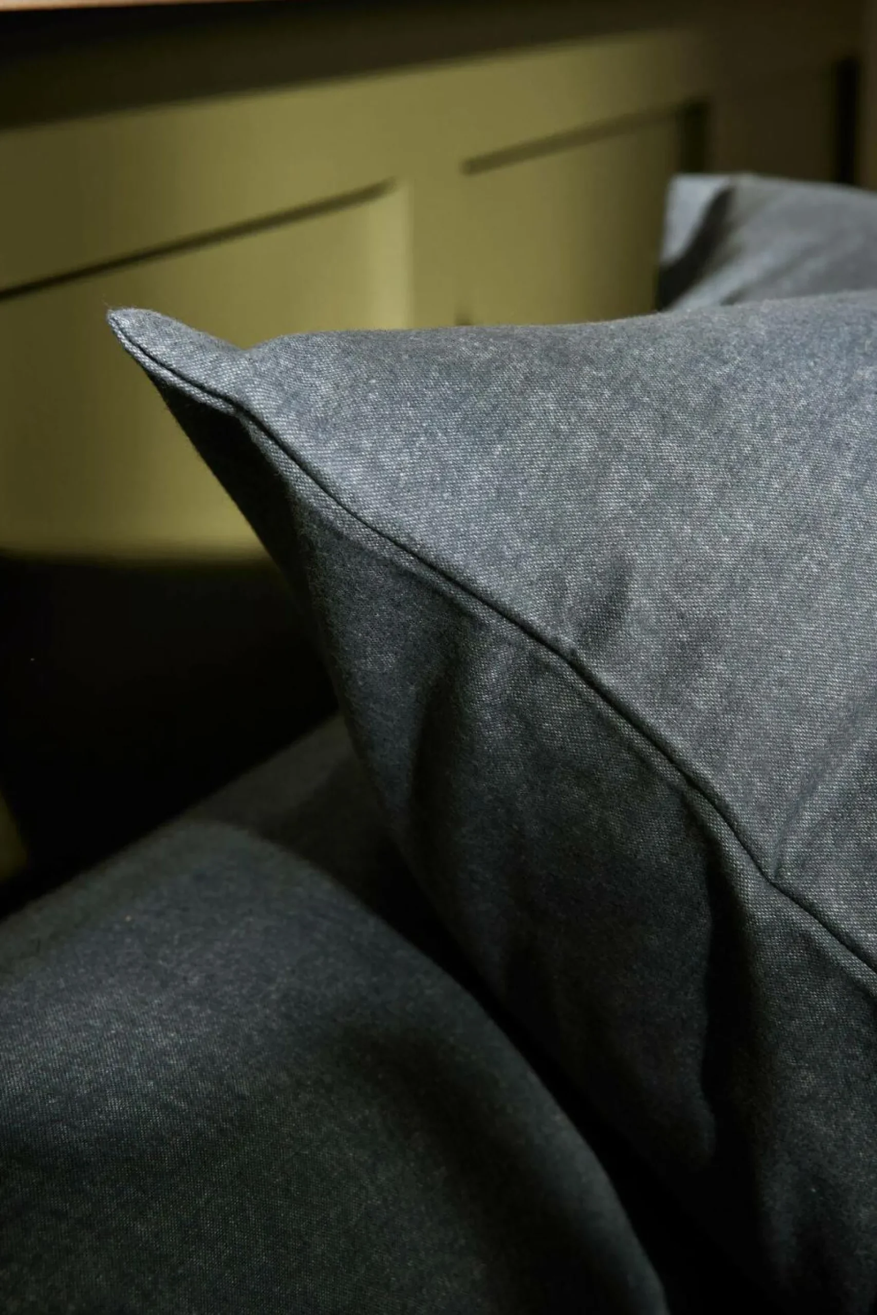 LASA HOME Taie d'oreiller coton flanelle Livia - Graphite - 50 x 70 cm