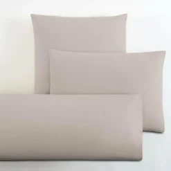 LASA HOME Taie d'oreiller coton flanelle Livia - Lin - 50 x 70 cm