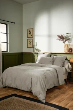 LASA HOME Taie d'oreiller coton flanelle Livia - Lin - 50 x 70 cm