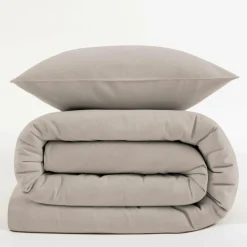 LASA HOME Taie d'oreiller coton flanelle Livia - Lin - 50 x 70 cm