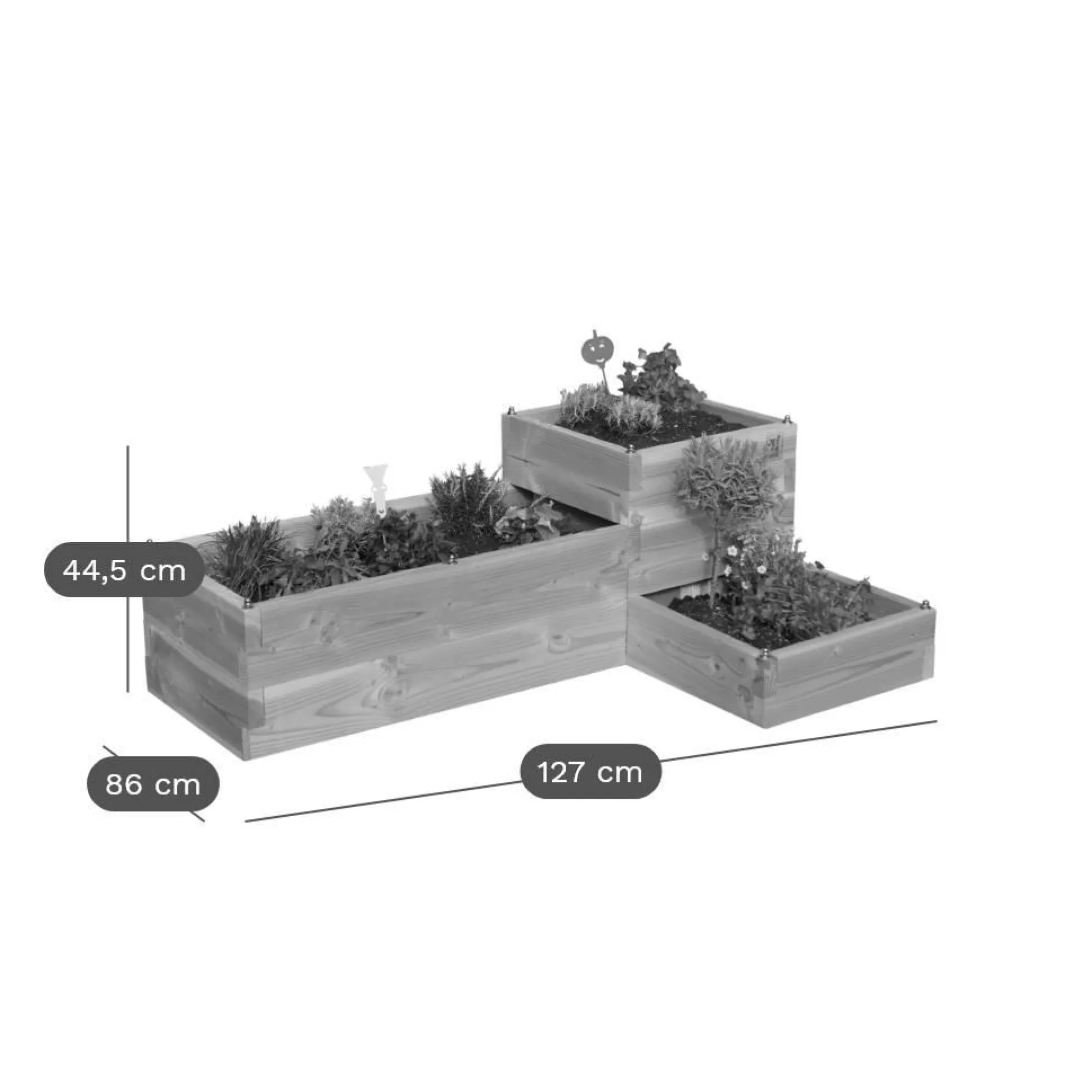 LE CARRE FANTASTIK Carré de Potager 3 Niveaux Vivik en Bois