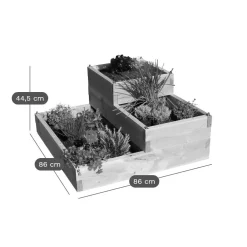 LE CARRE FANTASTIK Carré de Potager 3 Niveaux Effet Graphik Junior en Bois