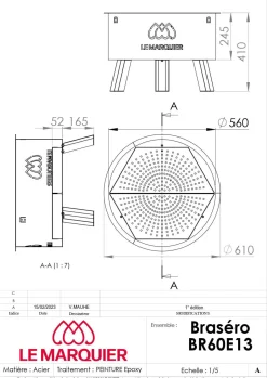 LE MARQUIER Brasero d'Extérieur en Acier Ø 60 cm Original
