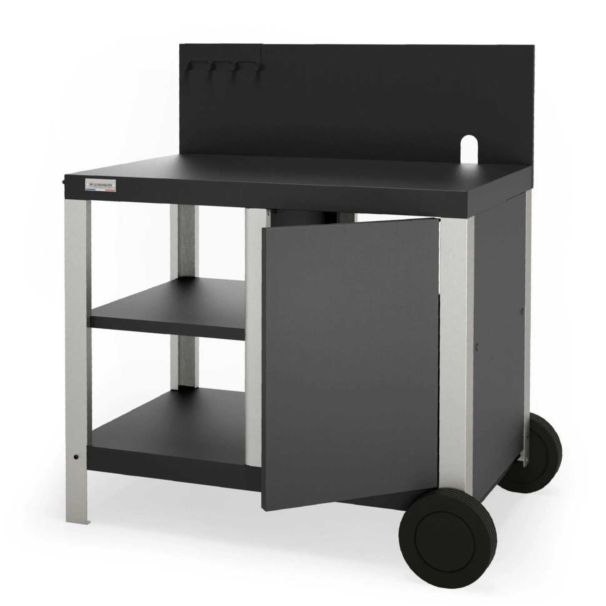 LE MARQUIER Desserte Allure Duo en Acier Noir et Inox