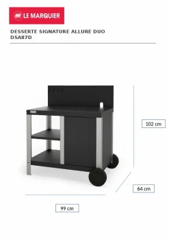 LE MARQUIER Desserte Allure Duo en Acier Noir et Inox