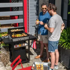 LE MARQUIER Ensemble Plancha et Chariot La Plancha Française Gaz Acier Inox
