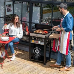LE MARQUIER Ensemble Plancha et Chariot La Plancha Française Électrique Acier