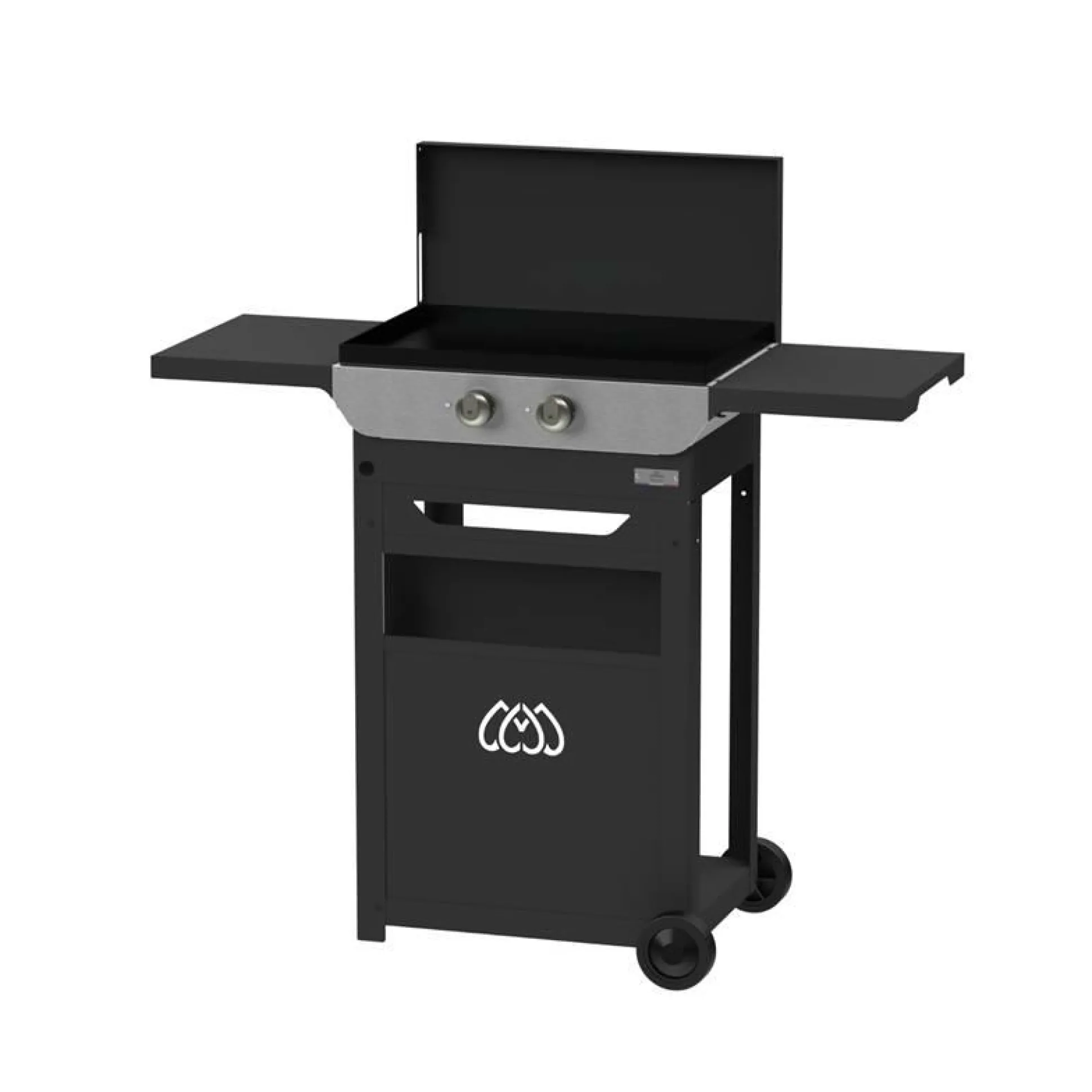 LE MARQUIER Ensemble Plancha Électrique, Chariot et Couvercle en Acier et Inox Original