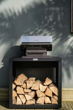 LE MARQUIER Meuble Cuisson Ouvert pour Cuisine d'Extérieur 80 x 55 cm en Acier Noir