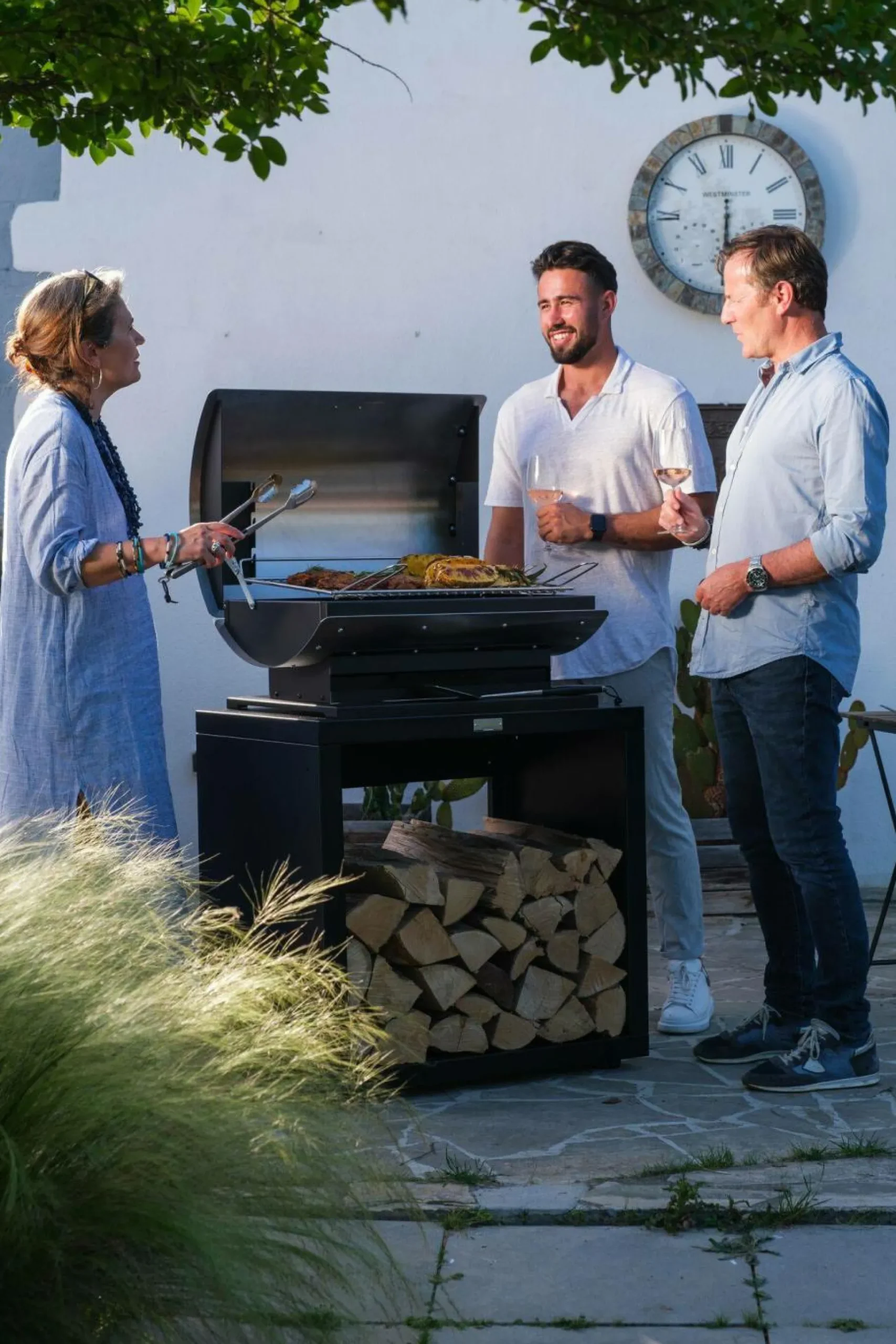 LE MARQUIER Meuble Cuisson Ouvert pour Cuisine d'Extérieur 80 x 55 cm en Acier Noir