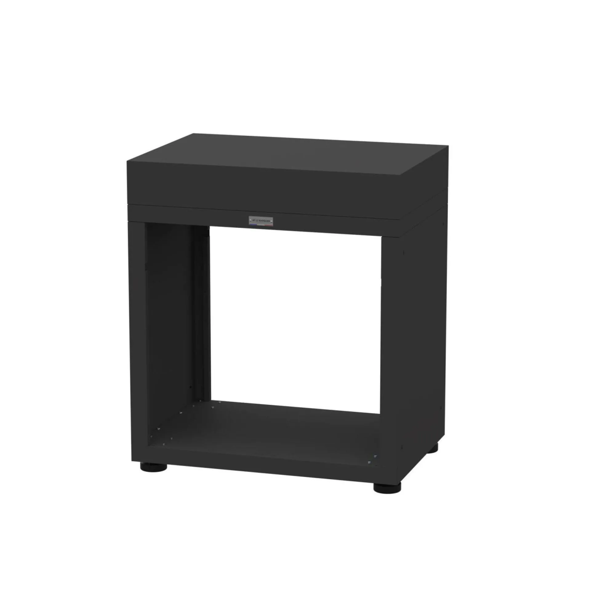 LE MARQUIER Meuble Ouvert pour Cuisine d'Extérieur 80 x 55 cm en Acier Noir - Noir
