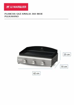 LE MARQUIER Plancha Exclusive Amalia 360 en Inox