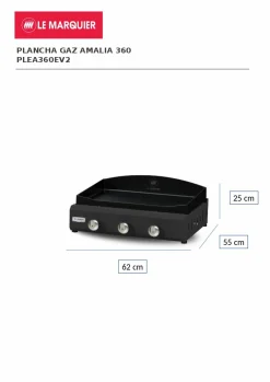 LE MARQUIER Plancha Exclusive Amalia 360 en Acier Noir