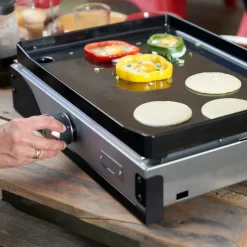 LE MARQUIER Plancha La Petite Française Électrique 150 Duo Inox et Acier Noir