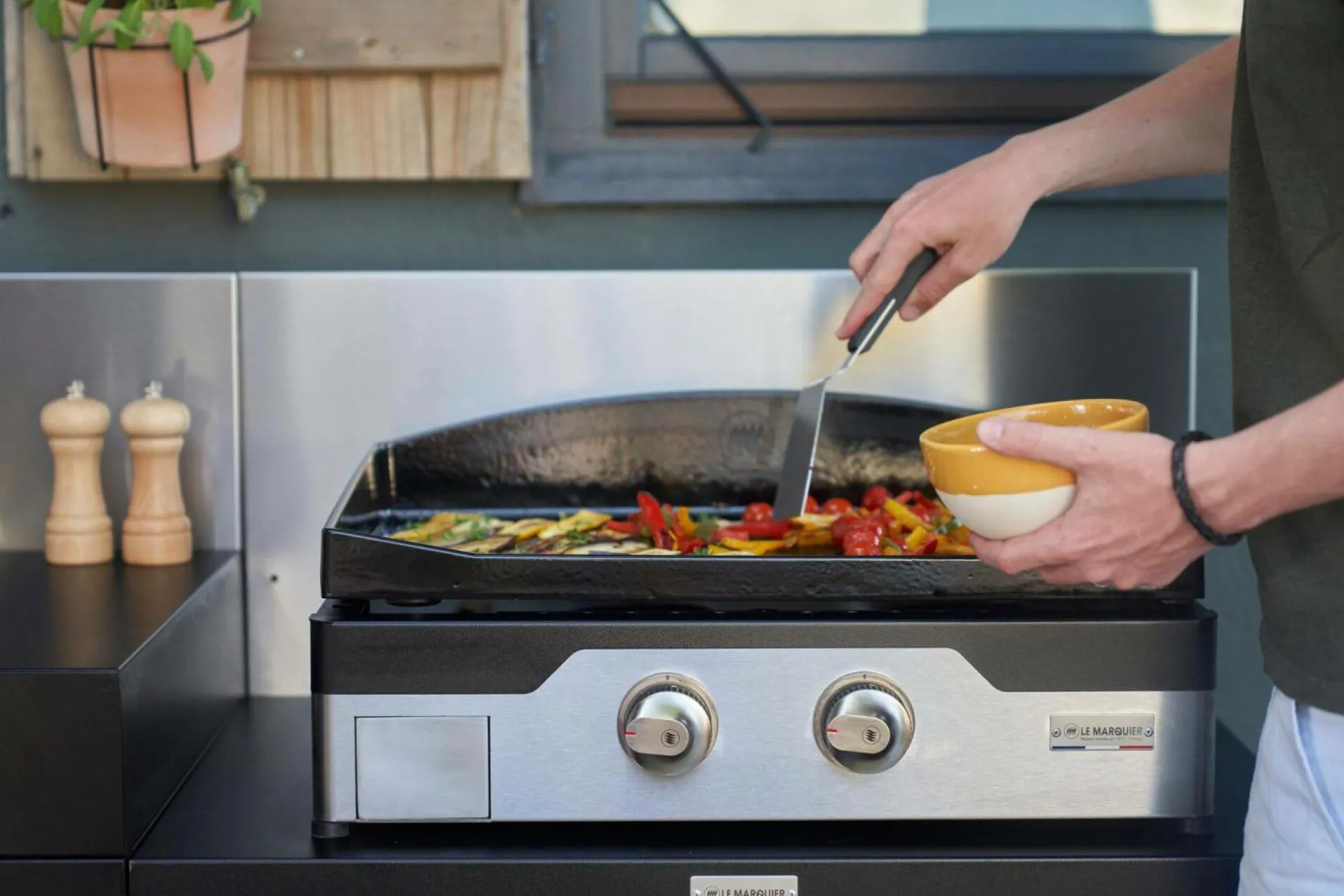 LE MARQUIER Plancha Signature Allure 260 Duo en Acier Noir et Inox