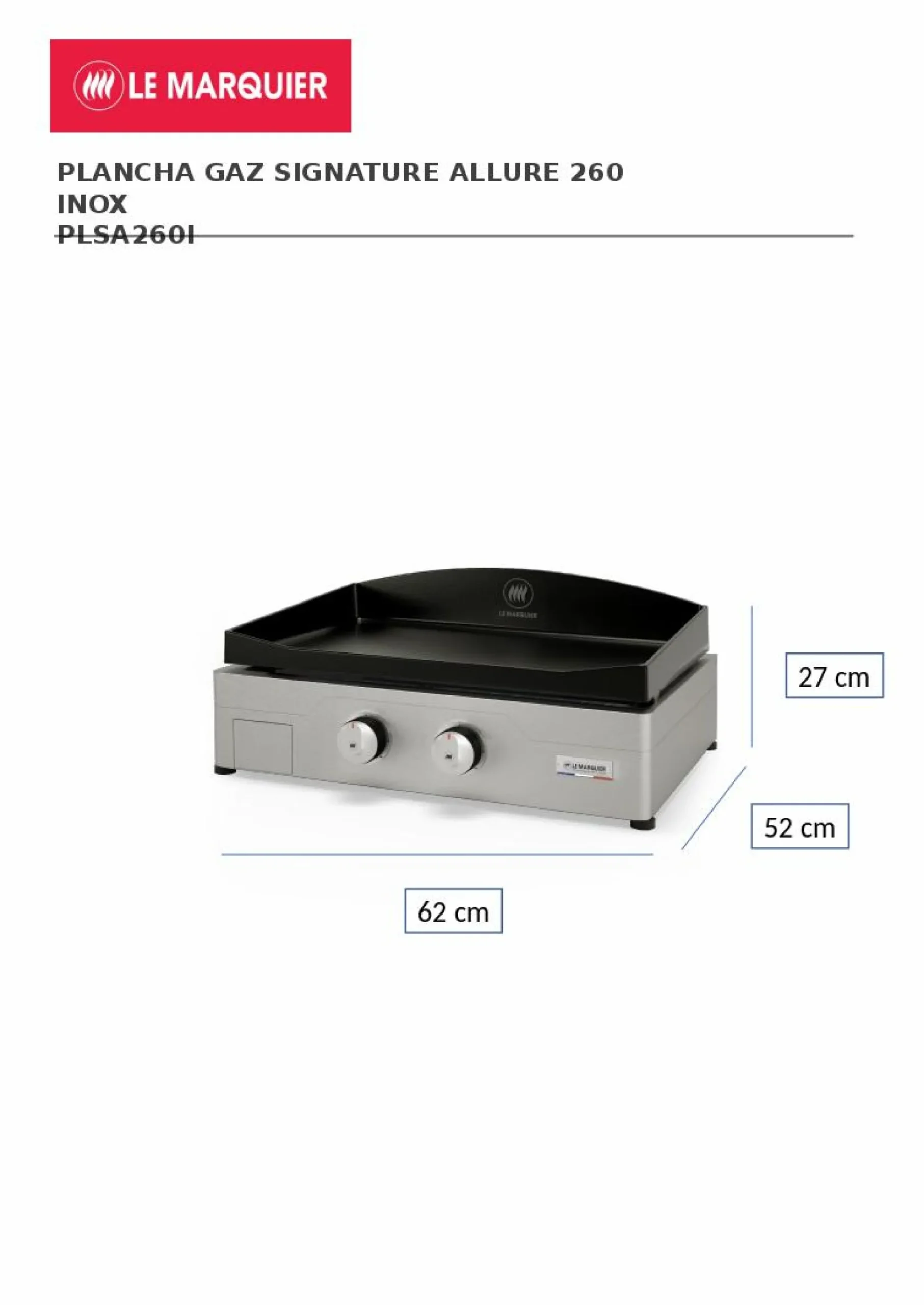 LE MARQUIER Plancha Signature Allure 260 en Inox